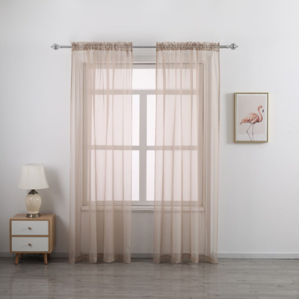 Sheer Curtains 2 Panels Rod Pocket – Light Filtering Privacy Window Drapes for Living Room Bedroom Modern Home Decor