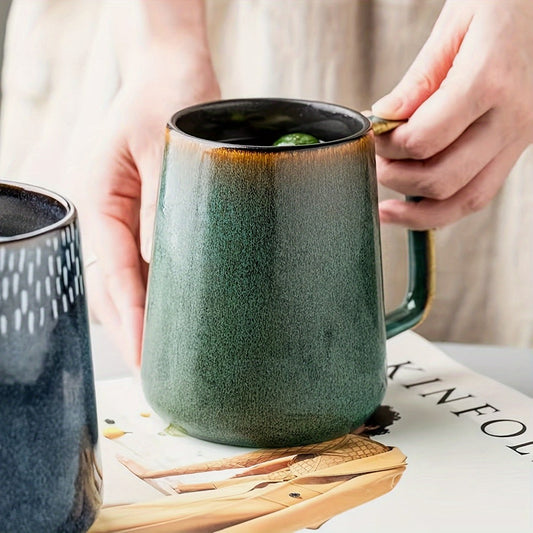 Large Ceramic Coffee Mug with Big Handle, Microwave & Dishwasher Safe, Color Options