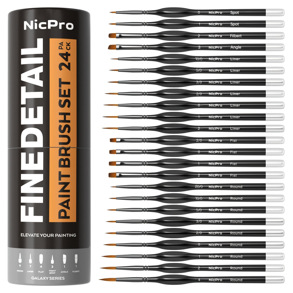 Miniature Paint Brush Set 16 & 24 Pcs – Professional Fine Detail Painting Kit with Brush Holder & Carry Bag | Acrylic Watercolor Oil Warhammer DnD Model Brushes | Gift for Artists Hobbyists Ages 14+
