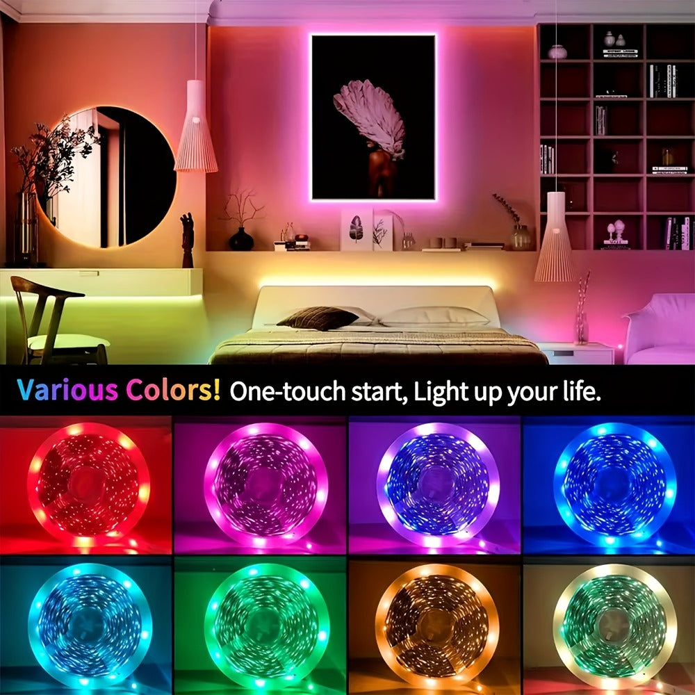 LED Strip Lights 100ft Color Changing with 44-Key Remote & Power Supply – RGB Light Strip for Bedroom Ceiling Living Room Festival Wedding Party Decor 30m