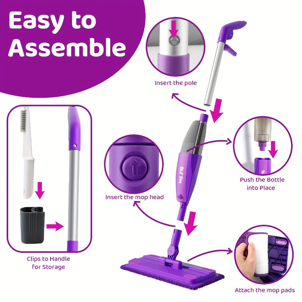 Kids Spray Mop Toy with Water Sprayer for Pretend Floor-Cleaning Play