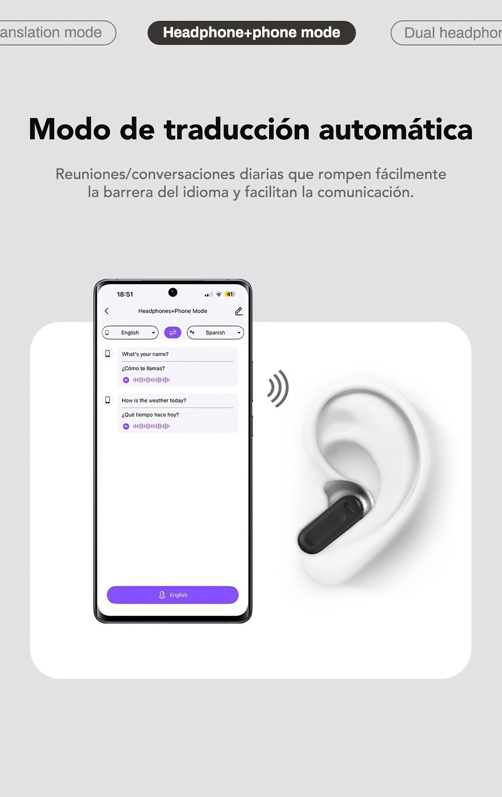 AI Translation Earbuds 136 Languages Real-Time Bidirectional Translation LDAC HD Sound True Wireless Bluetooth for Business Travel Meetings International Use