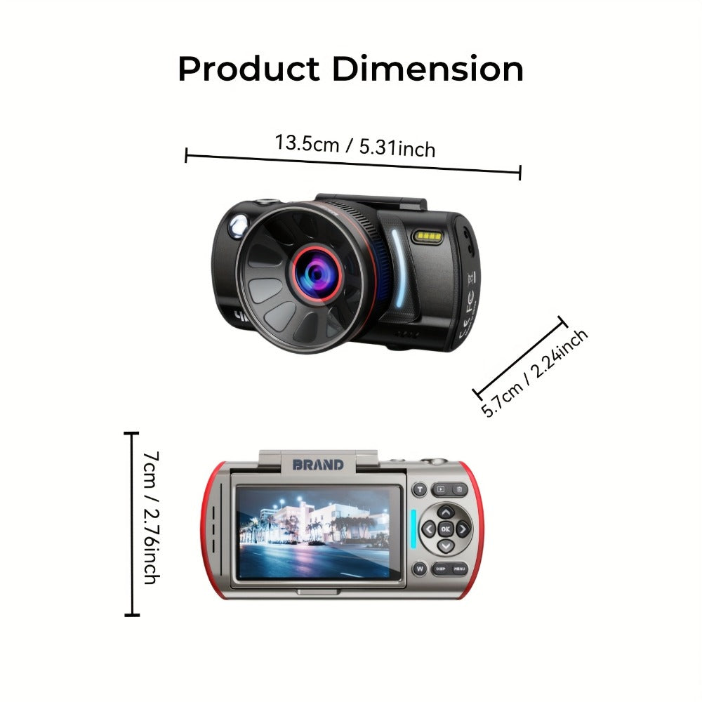 4K Vlogging Camera 48MP Digital Camera with WiFi 3" 180° Flip Screen 16x Zoom Auto Focus Anti-Shake Built-in Fill Light for YouTube Live Streaming Beginners with 32GB SD Card