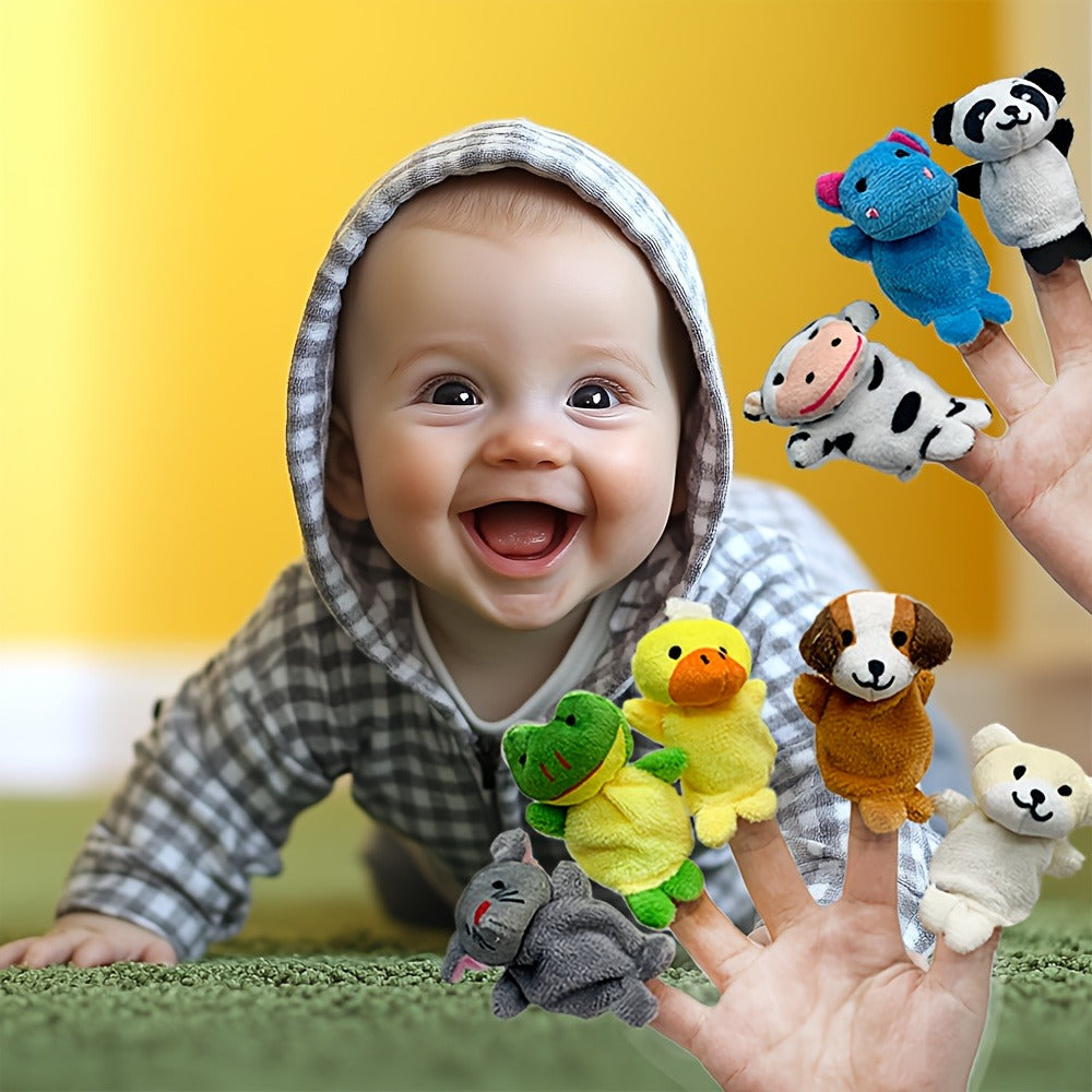 Soft Plush Animal Finger Puppets 20pcs Set with Expressive Eyes Fluffy Ears & Posable Arms, Multi-Color Mini Plush Figures for Kids Puppet Shows Birthday Party Favors Goodie Bags Gift