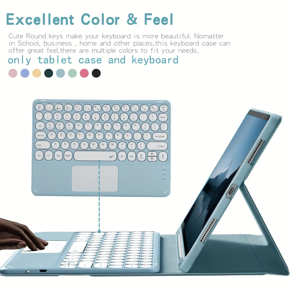 Samsung Galaxy Tab Keyboard Case with Multi-Touch Trackpad 11 Inch for Galaxy Tab S9 FE S9 S8 S7 A9+ Detachable Wireless Keyboard Auto Sleep Wake Folio Cover with Stylus Holder Black Blue Pink Green