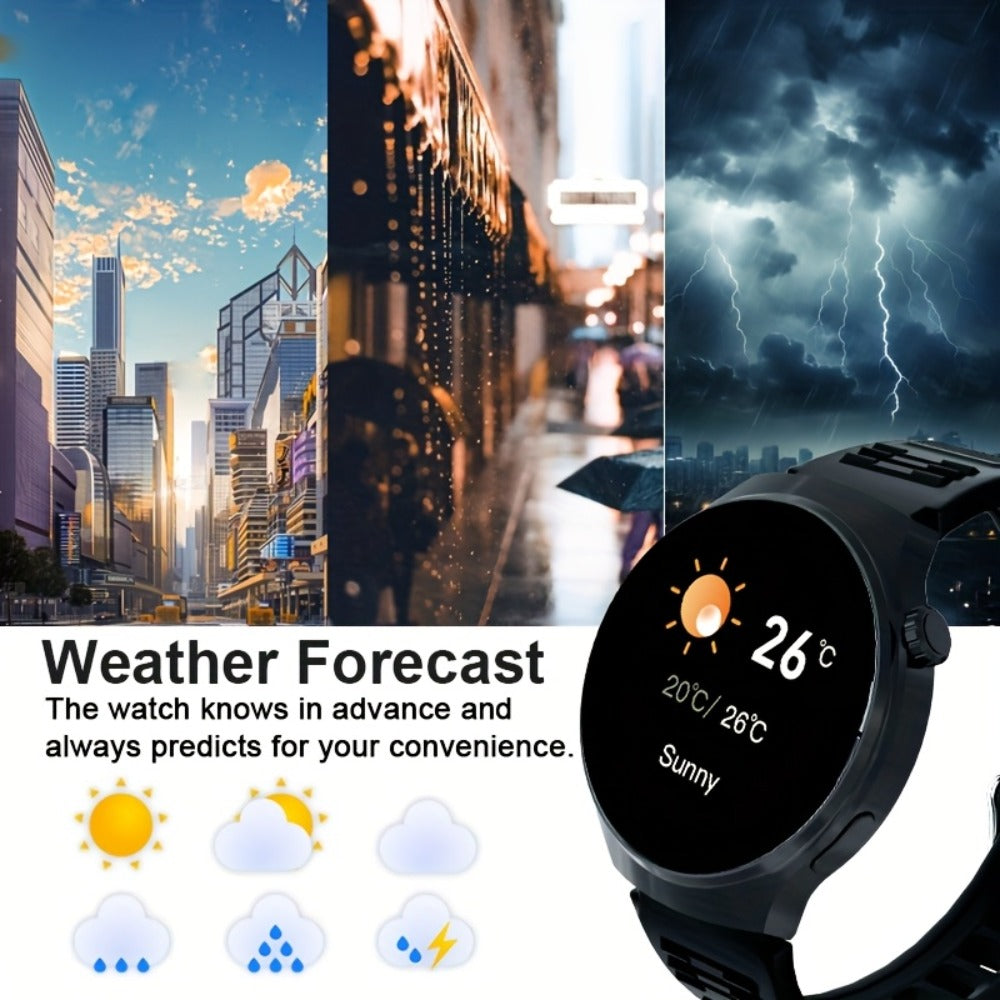 Unisex Smartwatch 1.52" HD Full Touch Screen, Wireless Calling & Text Messages, Multi-Sport Fitness Tracker, Remote Camera Control, Premium Alloy Case & Silicone Strap, USB Charging – Android & iPhone Compatible