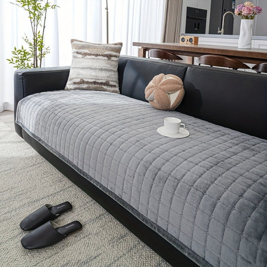 Flannel Sofa Cushion Cover, Machine Washable with Non-Slip Design in Three Sizes
