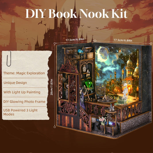 Halloween Book Nook Kit, Magic Mystery 3D Wooden Scene