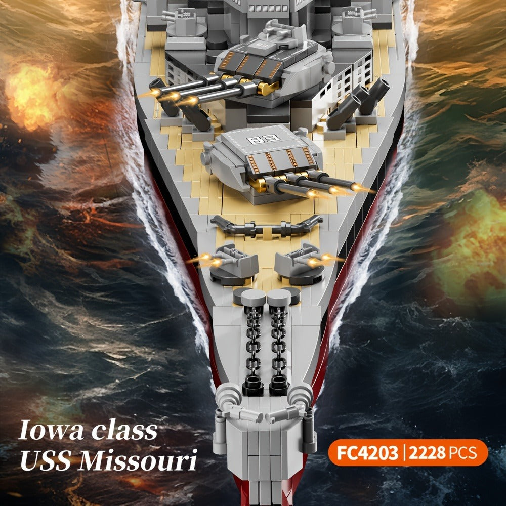 USS Missouri BB-63 Battleship Building Kit, 2,228-Piece Model FC4203