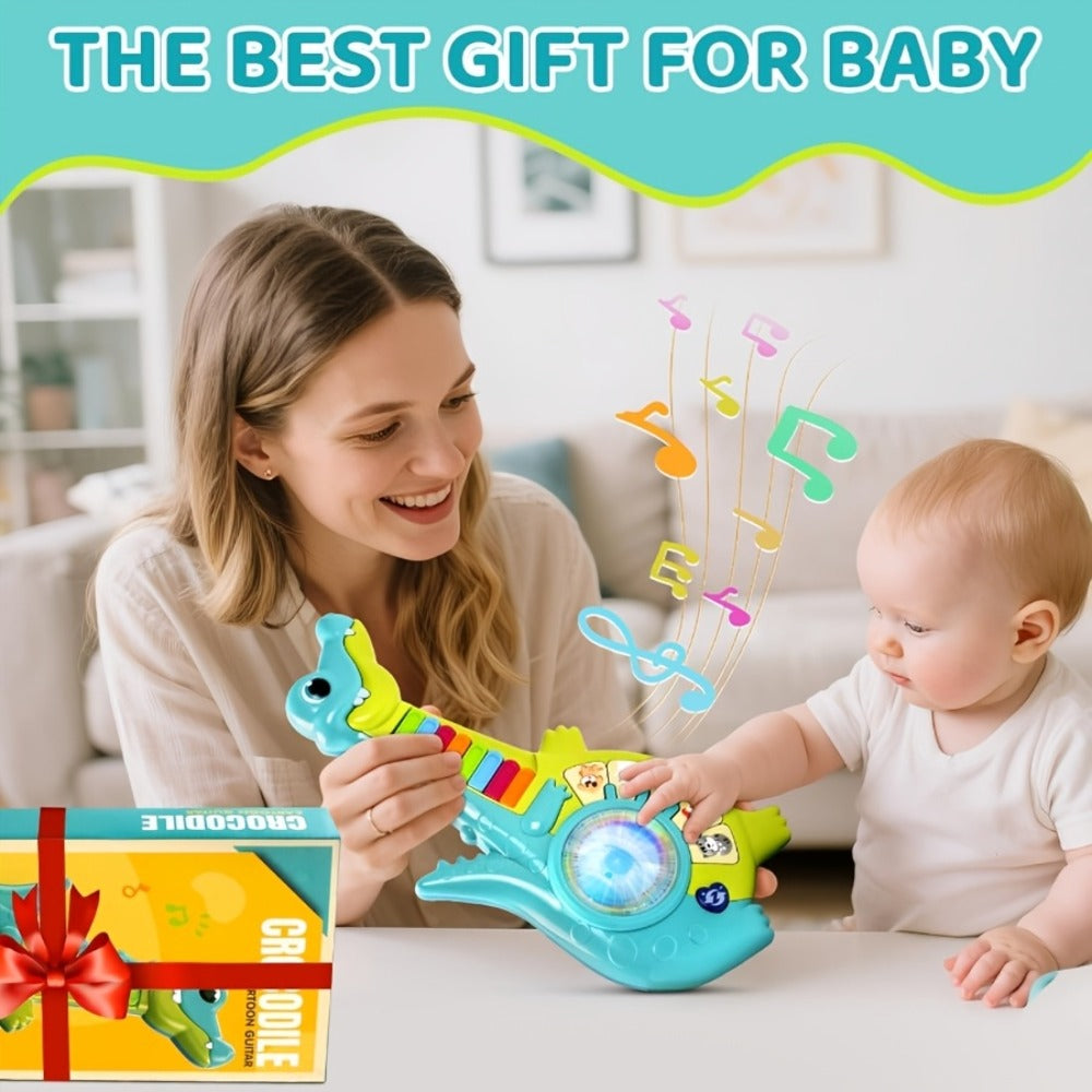 Educational Piano Guitar Toy for Toddlers 1-2 Years – Baby Musical Toy with Animal Sounds & Lights | 12-18 Months Boy Girl | 1st Birthday Gift & Christmas Present for Kids