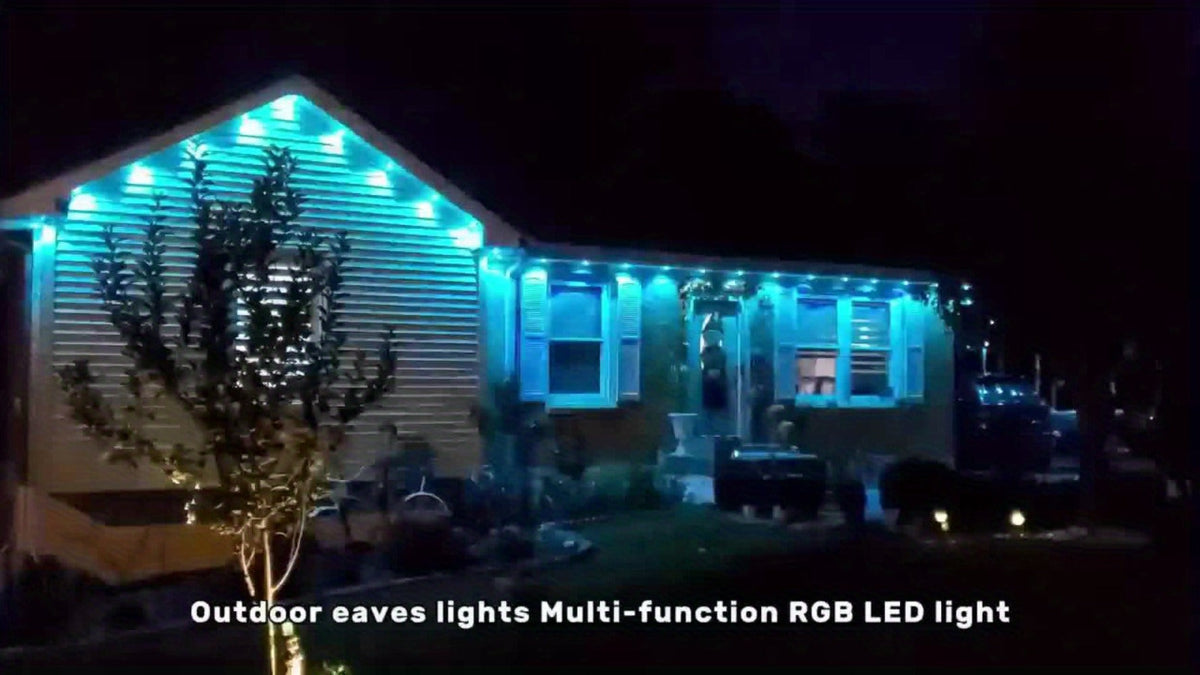 Permanent Eave Lights RGB Outdoor 200FT - Music Sync, Scene Modes, App Controlled Under Eave LED Lighting for House Exterior, Roofline, Garden, Holiday & Party Decor (60FT / 100FT / 150FT / 200FT)
