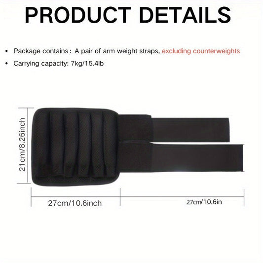 Adjustable Wrist and Ankle Weight Straps, 2-Piece Black Nylon Fitness Set