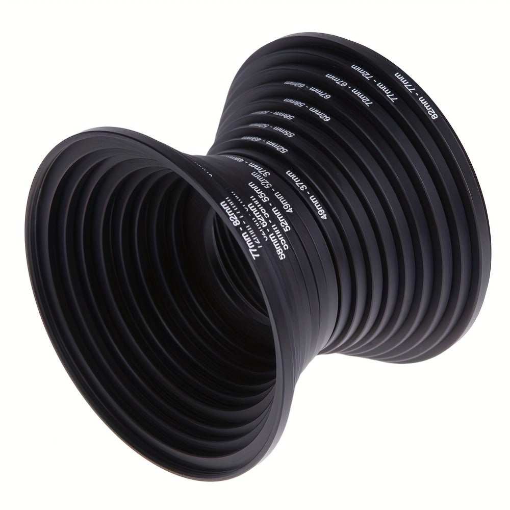 Step-Up Step-Down Lens Filter Adapter Rings 18pcs Set for DSLR Camera 37-82mm Aluminum Alloy Filter Ring Kit Compatible with Canon Nikon Sony Lenses
