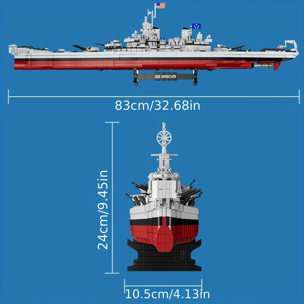 USS Missouri BB-63 Battleship Building Kit, 2,228-Piece Model FC4203