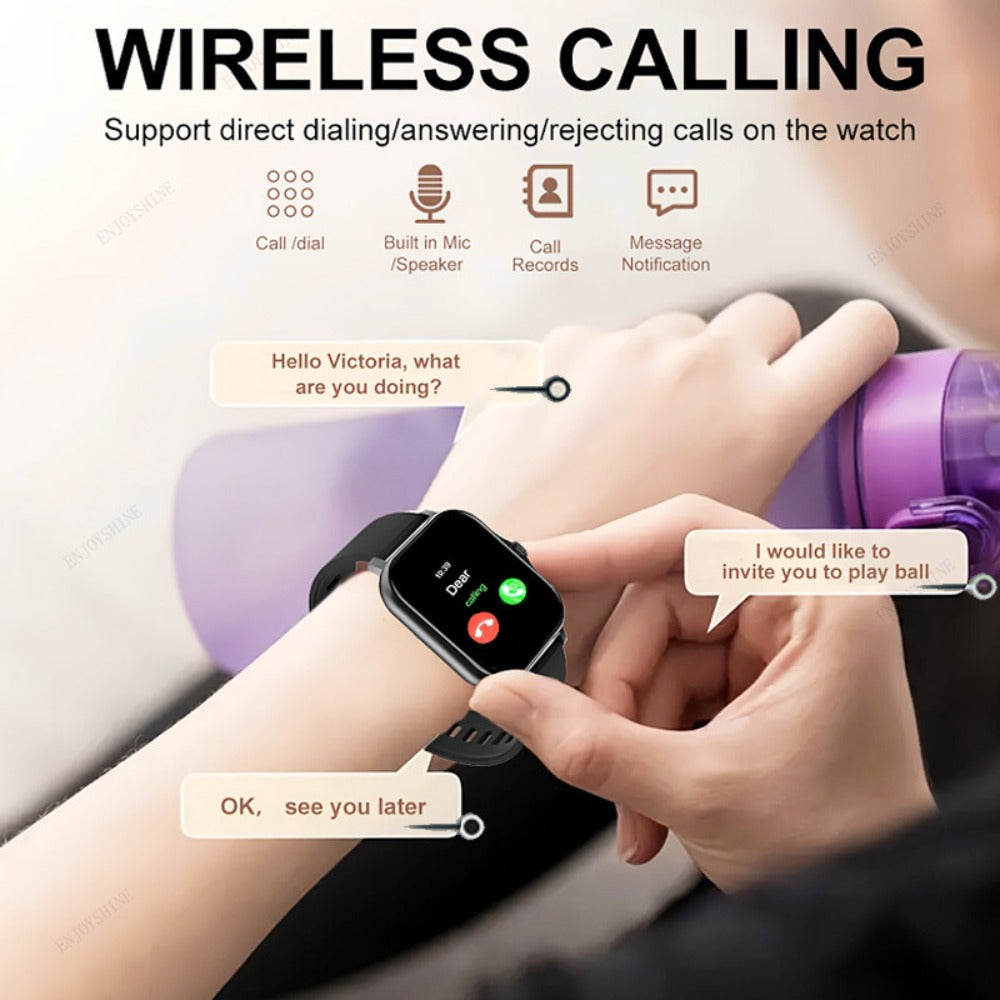 Stainless Steel Smartwatch 1.83 Inch 304L Alloy Body HD Bluetooth 5.0 Calling Music Player Multi Sport Mode Multiple Watch Faces Full Touch Screen Compatible with Android iPhone – Black Gold Pink Silver