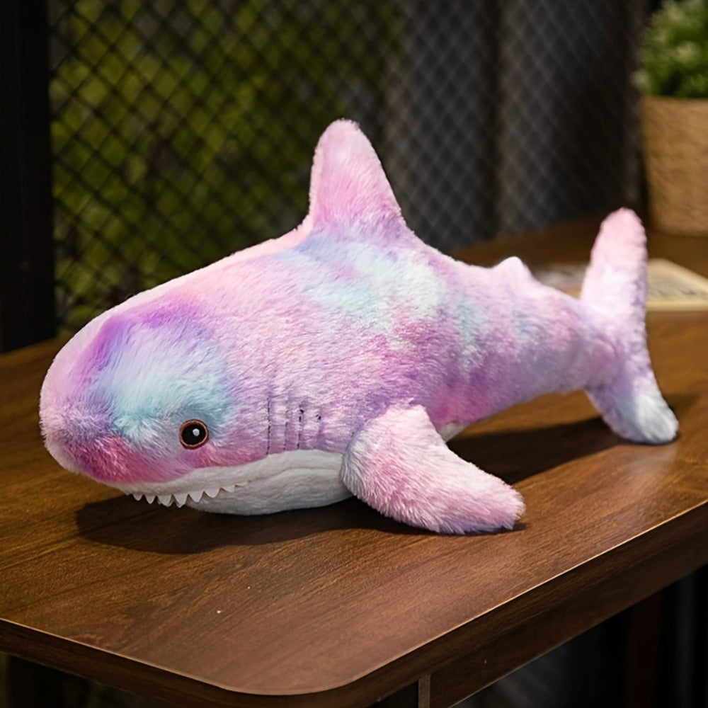 Shark Plush Throw Pillow in Mixed Colors for Ocean-Themed Decor