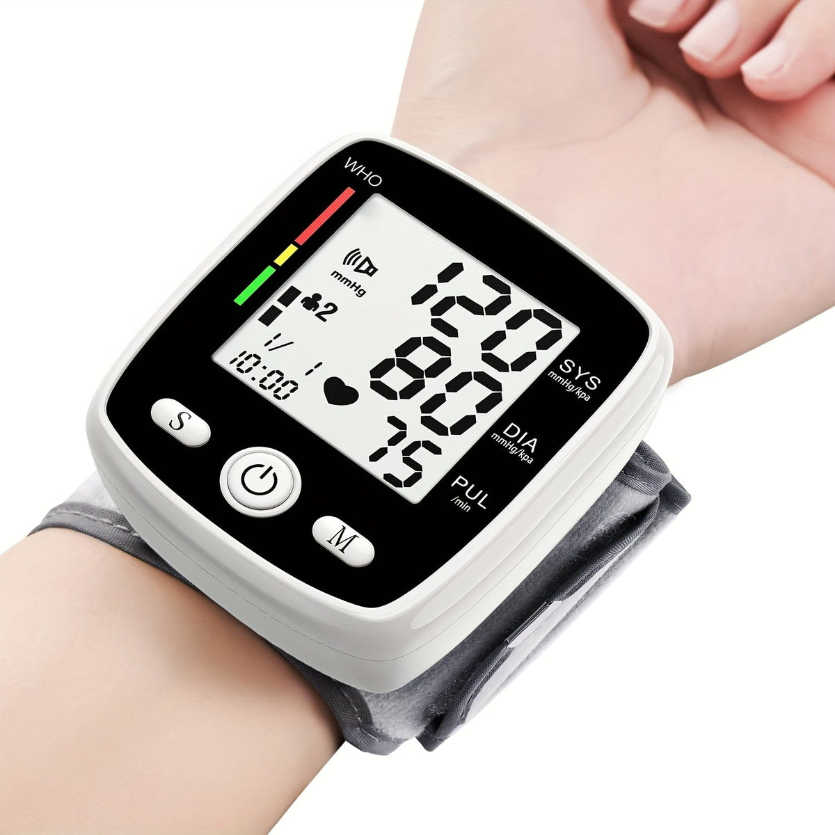 Wrist Blood Pressure Monitor - Digital BP Monitor Rechargeable with 2×99 Memory, Large LCD Display, Voice Broadcast & Portable Case for Home & Travel Use (Black / White / BP188W)