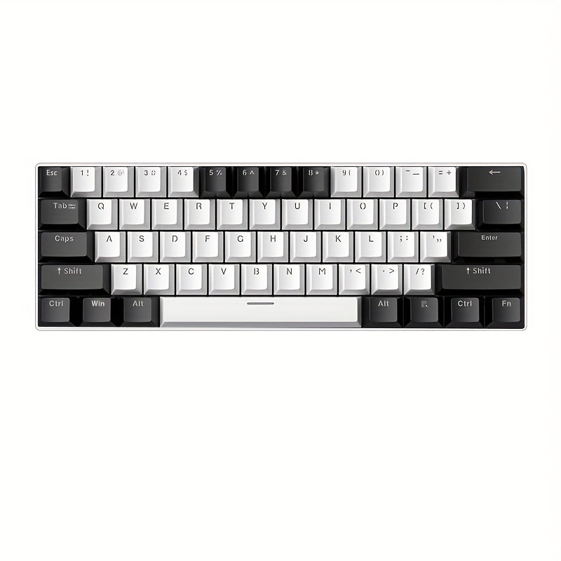 Hot-Swap 61-Key 60% RGB Mechanical Gaming Keyboard, Hot Swappable Red Blue Switch Compact Wired Keyboard with RGB Backlight, Portable Mini Keyboard for Windows PC Laptop Mac Gamers Typists