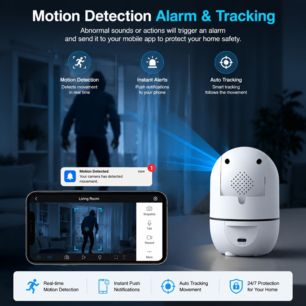 Indoor Security Camera 4 Pack Alexa Compatible 355 Pan Tilt Night Vision Motion Detection Two-Way Talk Baby Pet Monitor Dual Band 2.4G 5GHz WiFi Cloud 256GB SD Card