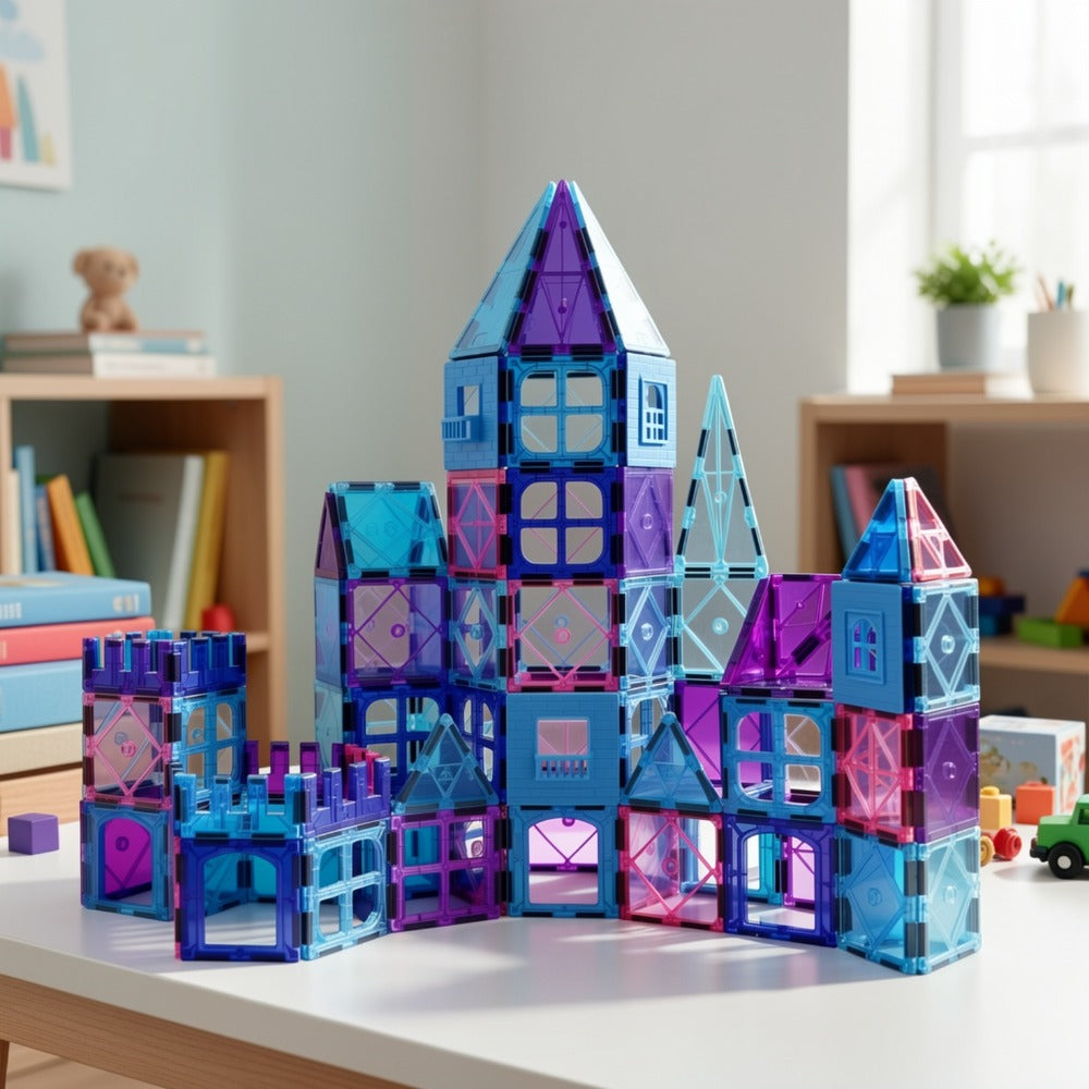 Magnetic Tiles Building Set, 32 Pcs 3D Magnetic Building Blocks for Kids Ages 3-8