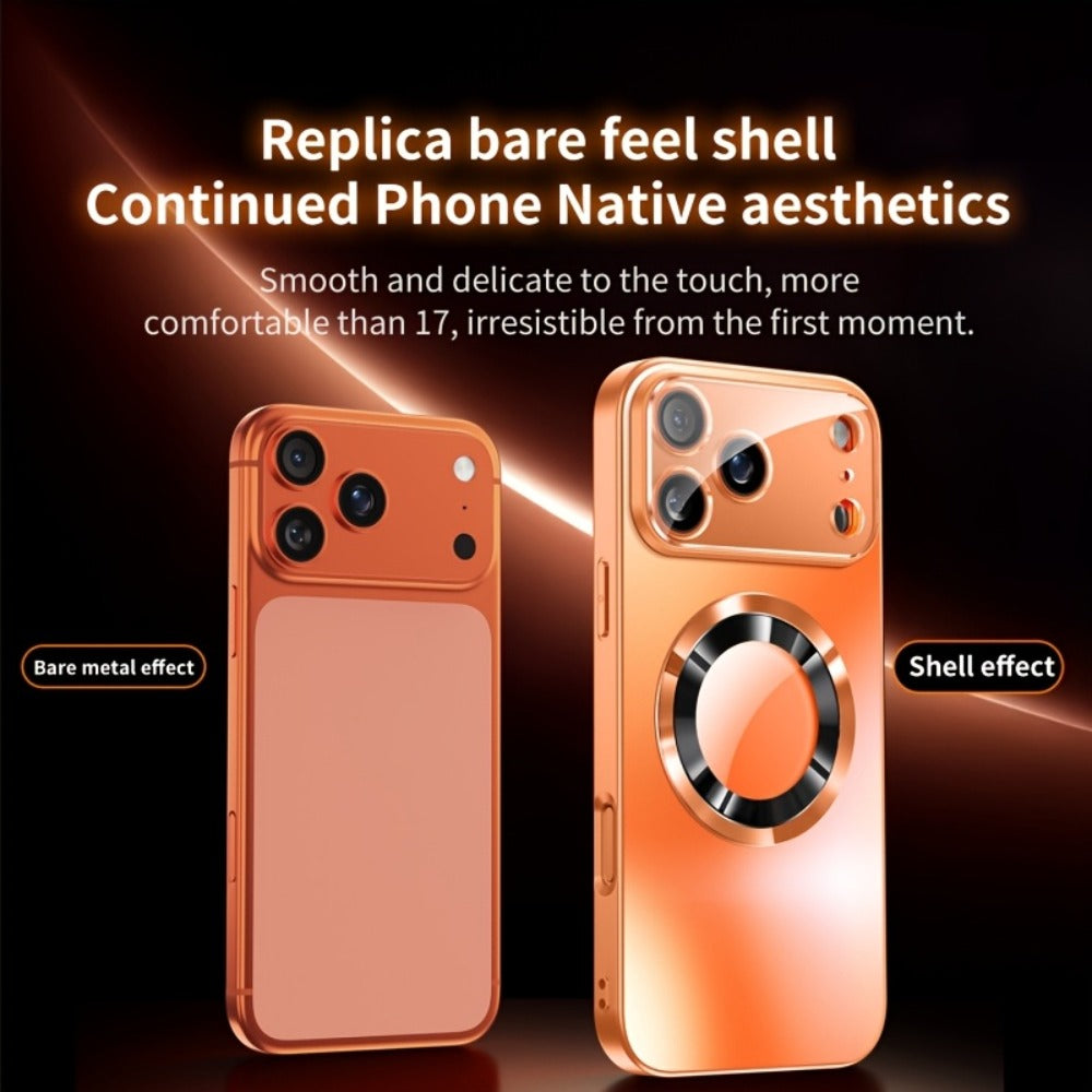 Titanium Matte iPhone Case Magnetic Wireless Charging Shockproof Glass Lens Cover for iPhone 17 Pro Max 17 Pro 17 Air 17 16 Pro Max 16 Pro 16 Plus 16 15 Pro Max 15 Pro 15 Plus 15 14 Pro Max 14 Pro 14 Plus 14
