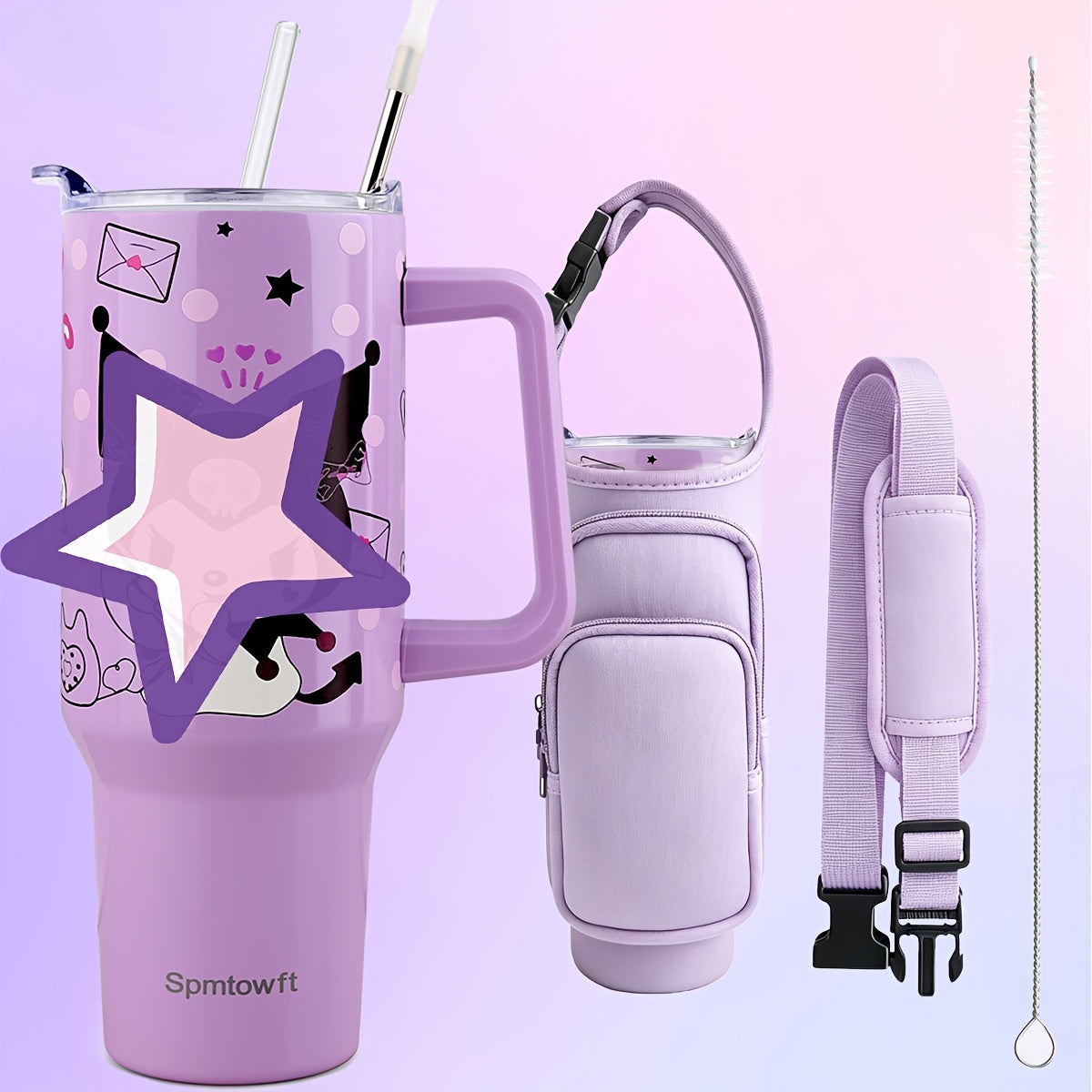 40oz Tumbler with Handle and Straw – Insulated Stainless Steel Water Bottle, Leak-Proof Lid, Cup Holder Friendly, 34H Cold / 8H Hot, Carrier Bag Included, Gift for Women & Men, 5 Colors (Sports, Gym, Travel)