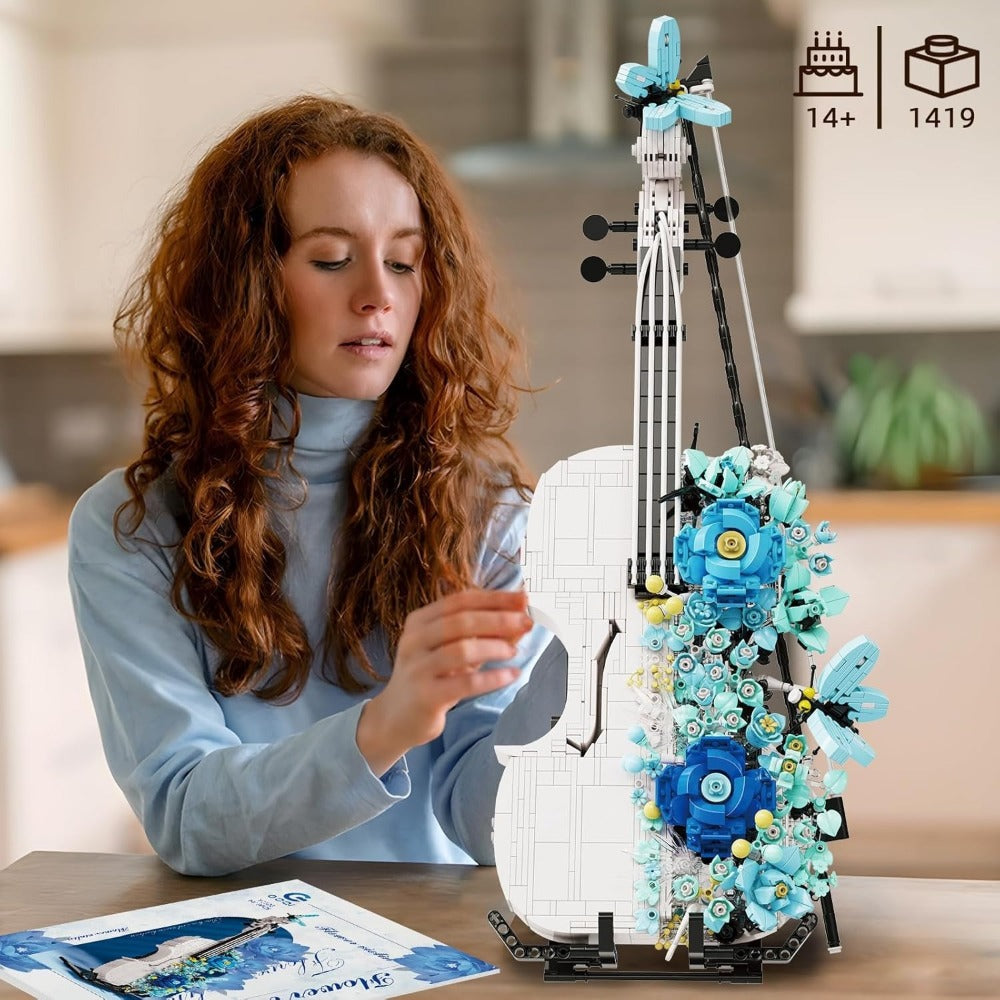 Flower Violin Building Block Set, 1,419-Piece 3D Model