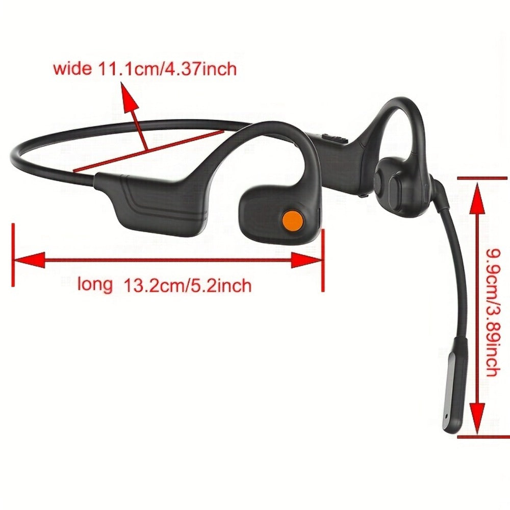 Open-Air Conduction Wireless Business Earphones Dual ENC Noise Canceling Microphones 10H Playtime for Calls Work Driving Online Meetings Outdoor Cycling Cream Black