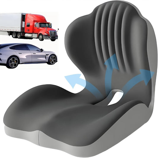 Memory Foam Seat Cushion with Back Support and Breathable Hollow Design, 12 Options