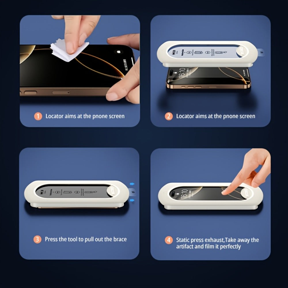 9H Tempered Glass Screen Protector for iPhone 8-Pack with Alignment Tool – 4 Screen + 4 Camera Lens, HD Clear, Bubble-Free, Case Compatible, iPhone 16 Pro Max / 15 / 14 / 13 / 12 / 11 Series