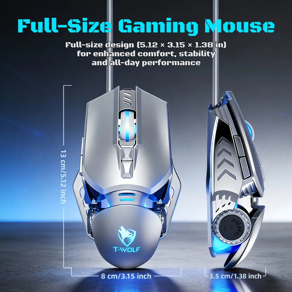 Programmable RGB Gaming Mouse Wired Ergonomic Pro-Grade with Turbo Click Multi-Mode DPI Sensitivity Dynamic RGB Lighting Forward Back Buttons USB Plug & Play for PC Laptop Mac Multiple Models