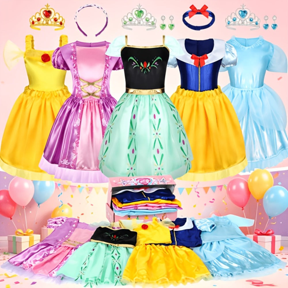Princess Dress-Up Costume Set with Role-Play Outfits and Accessories