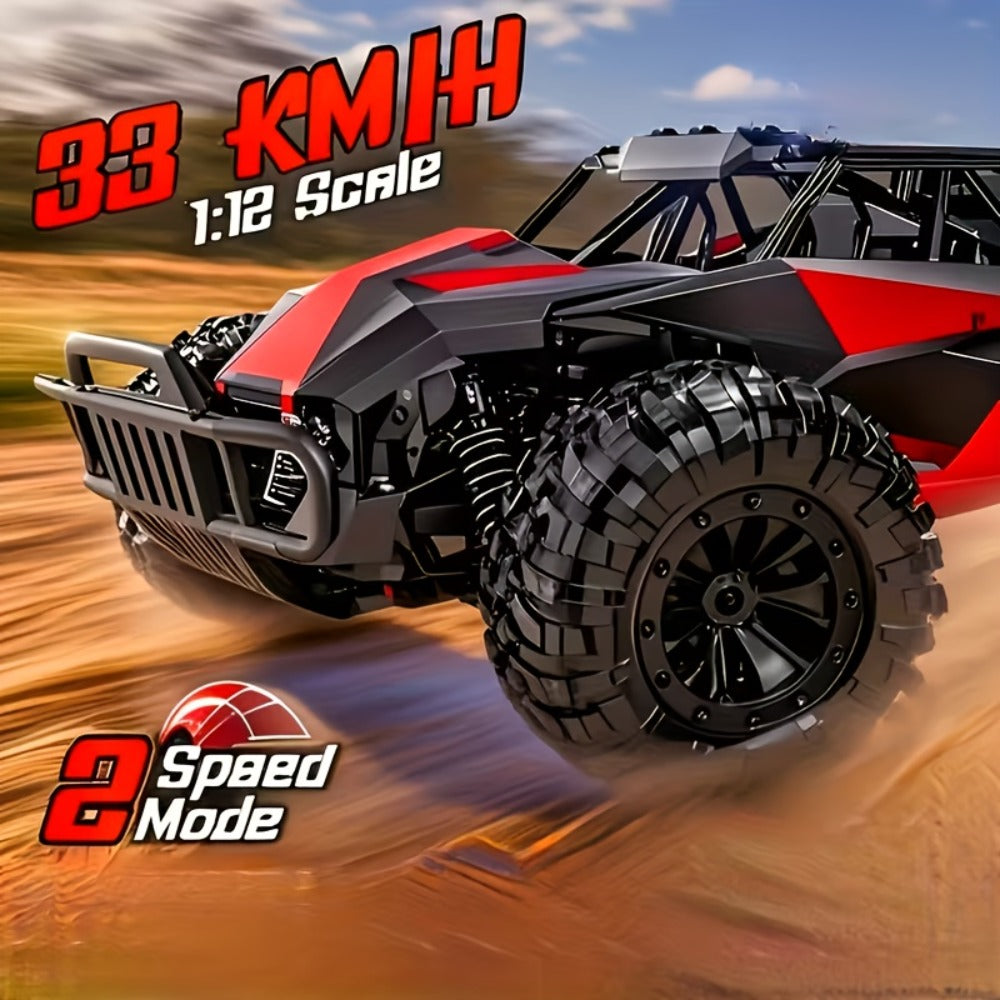 4WD All-Terrain RC Off-Road Truck with Alloy Steel Body, Red or Yellow