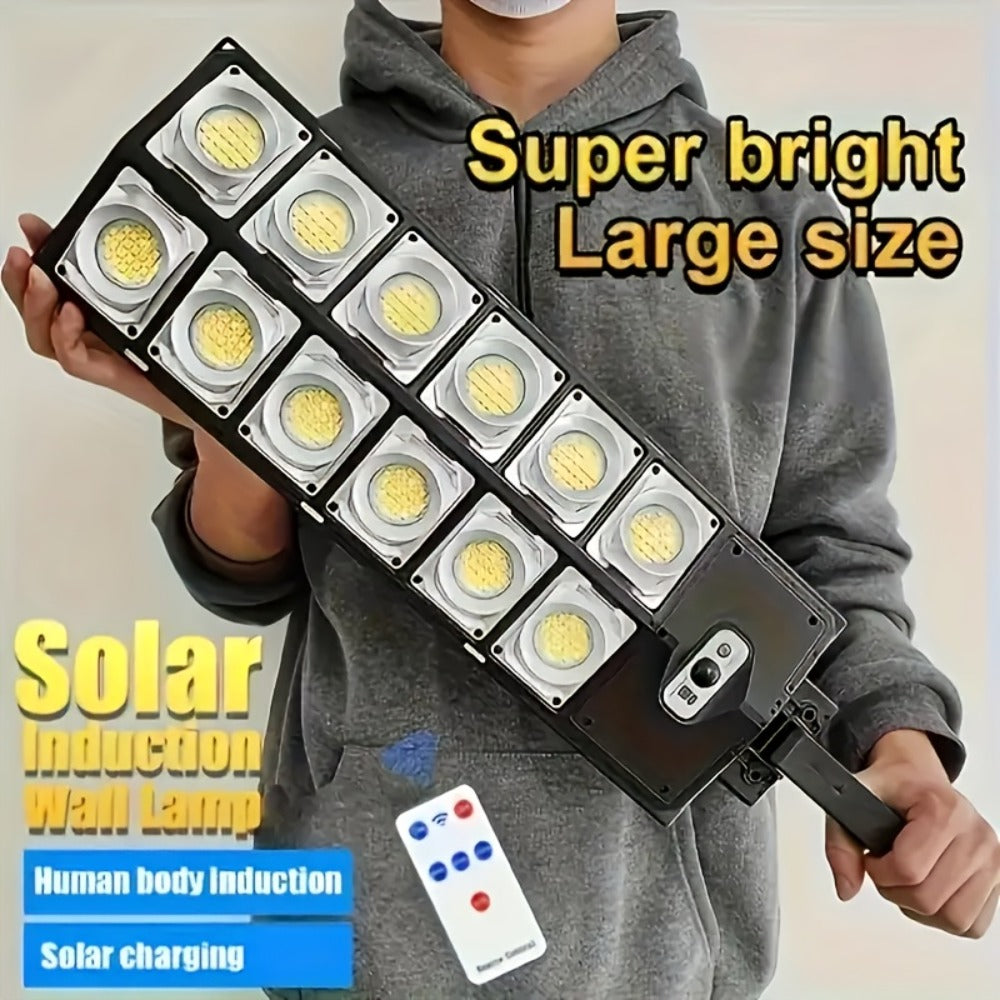 Solar Street Light Outdoor IP65 – High Brightness Wide Angle Dusk to Dawn Solar Powered with Remote Control for Parking Lot, Yard, Stadium & Plaza (58 / 90 / 192 LED)