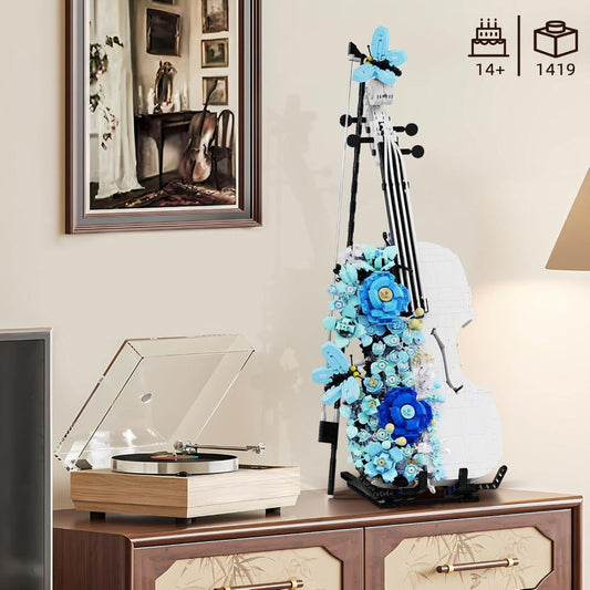 Flower Violin Building Block Set, 1,419-Piece 3D Model