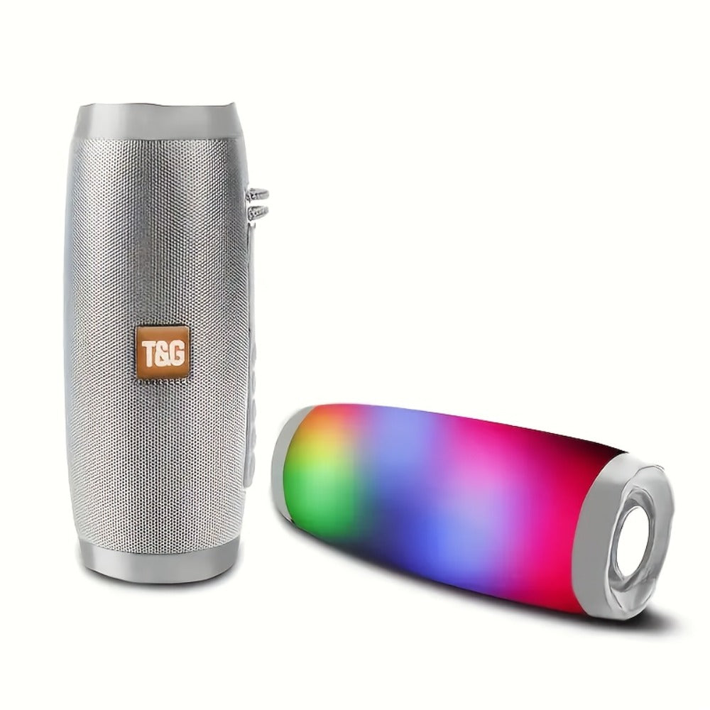 TG157 10W Dual Bluetooth 5.0 Speaker with LED Flash Lights, 5.1 Surround Sound, TF Card AUX USB FM Radio, 1200mAh Rechargeable Compact Wireless Speaker for Outdoor Camping Travel & Home Use