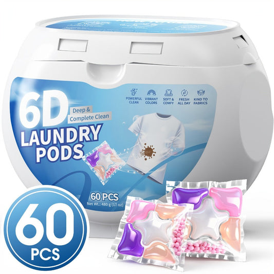 Concentrated Laundry Detergent Pods, 6-in-1, 60 Count, Spring Meadow Scent