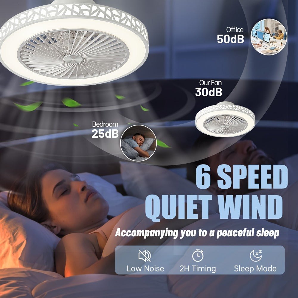 Flush Mount Ceiling Fan with Light and Remote 19 Inch | Low Profile LED Ceiling Fan 6 Wind Speeds Reversible Motor | Quiet Compact Fan for Bedroom Kids Room Living Room Low Ceiling | White Black