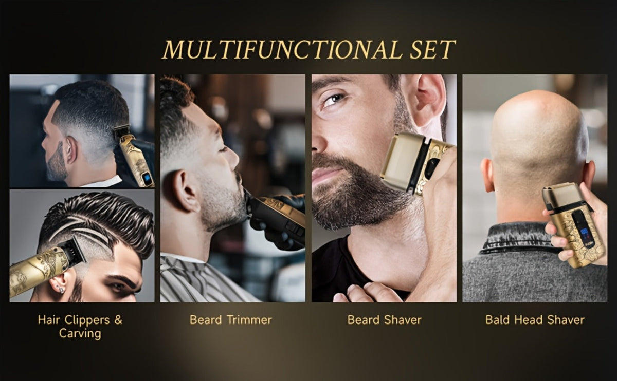 Foil Shaver for Men 2-in-1 Hair Clipper & Beard Trimmer Grooming Kit - Cordless Rechargeable Electric Razor for Face Mustache Bald Head, Shaver and Clipper Set, Gift for Father Husband Boyfriend