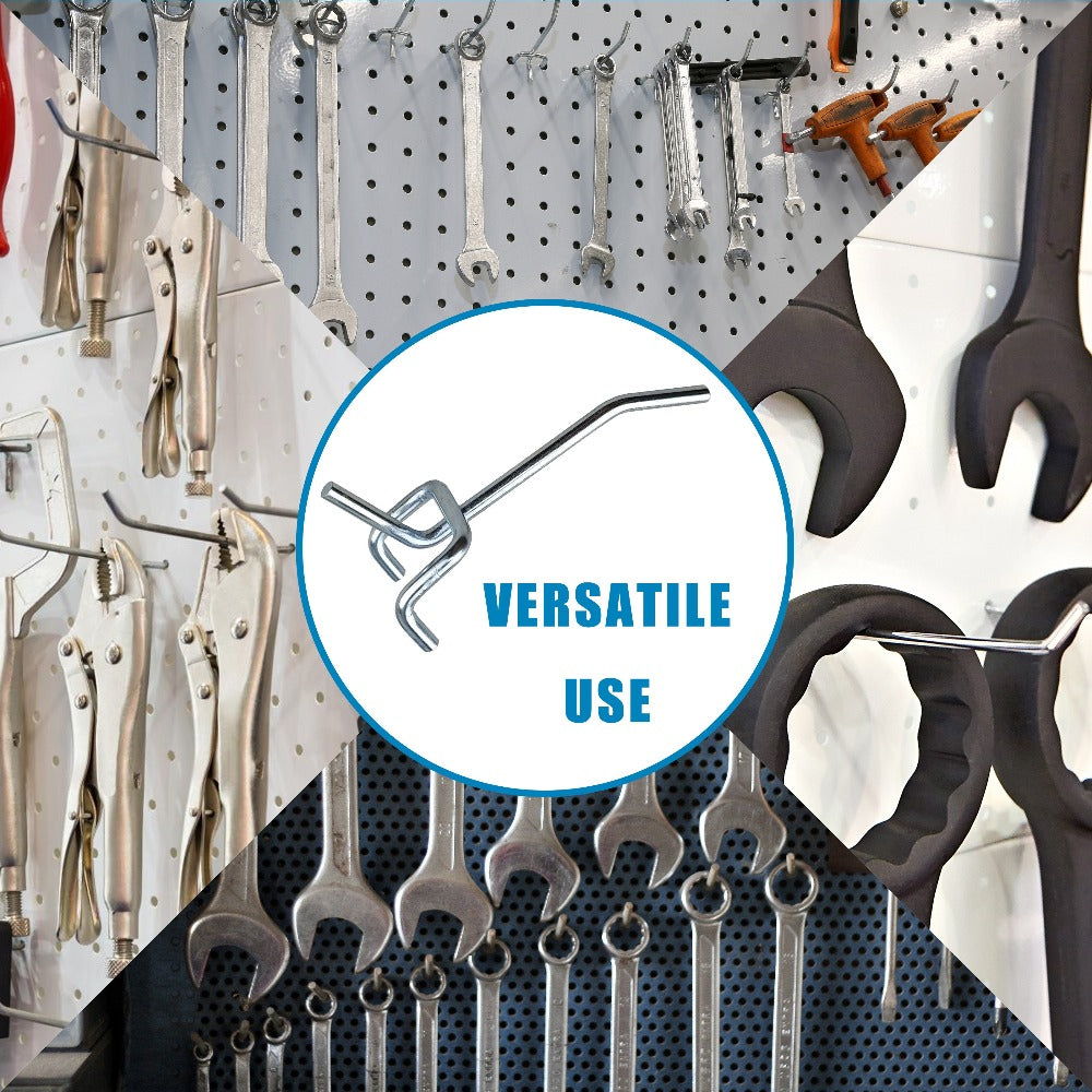 Pegboard Hooks 60pcs Stainless Steel 2 Inch Single Hole – 1-Inch Spacing Board Hooks for Tool Organization in Garage Workshop Warehouse Garden & Storage