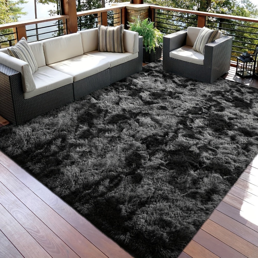 Tie-Dye Shaggy Fluffy Area Rug Non-Slip Machine Washable – Soft Plush Fuzzy Carpet for Bedroom, Living Room, Hallway & Dorm – 6 Colors, 4 Sizes: 2x6, 3x5, 6x9, 8x10 Ft