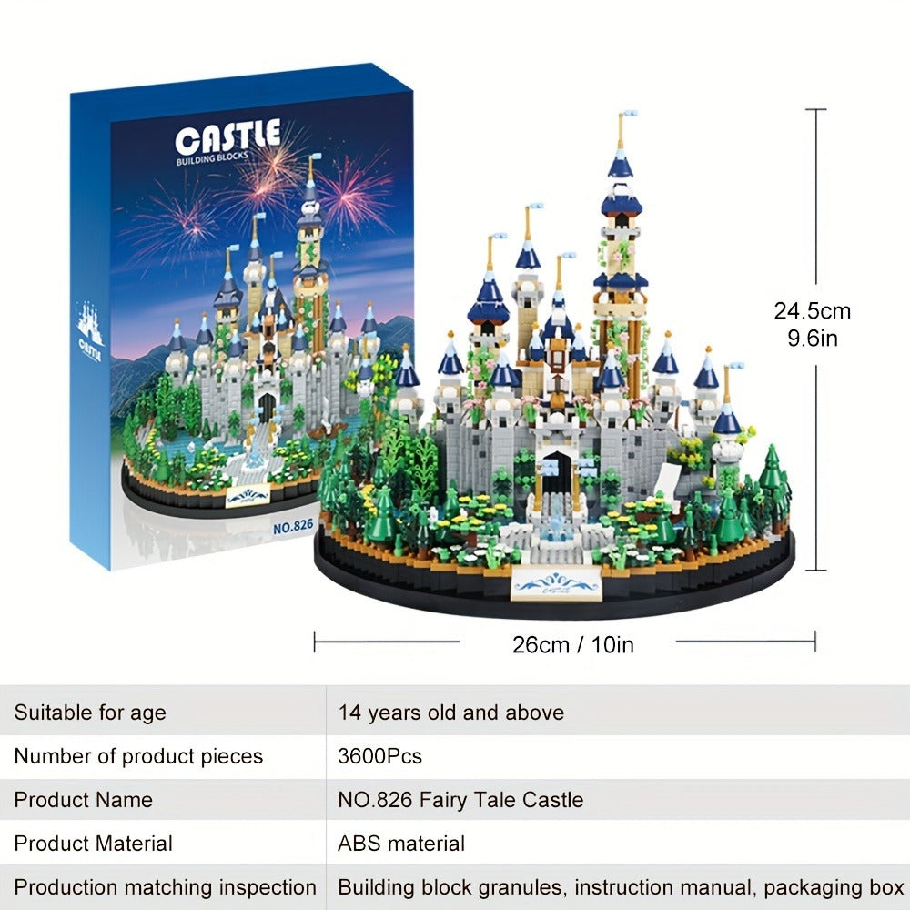 Princess Castle Building Blocks 3600 Pcs, Fairytale Palace Micro Brick Kit for Ages 8+