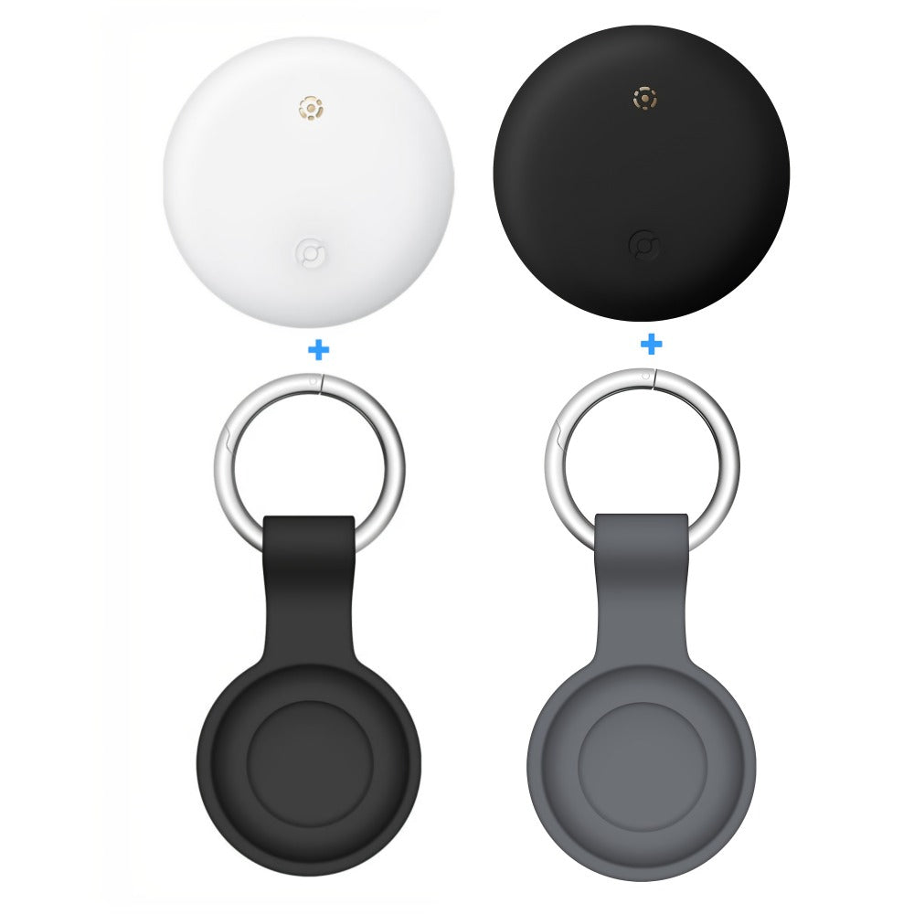 Apple Find My Tracker 2 Pack AirTag-Size Bluetooth Key Finder with Keychain Holder – Anti-Lost Locator for Keys Pets Bags Luggage, 1-Year CR2032 Battery, iOS Smart Tag, Tech Gift for iPhone Users