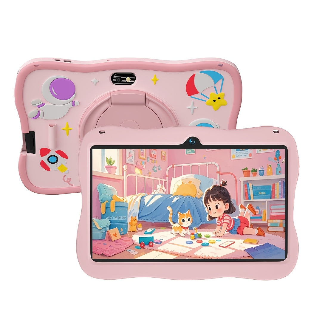 Kids Tablet 7 Inch Android 14 with Protective Case, 4GB RAM 32GB Storage, Parental Control, Google Kids Space, WiFi Bluetooth YouTube, Educational Gift for Toddlers Boys Girls Ages 3-12, Pink & Blue