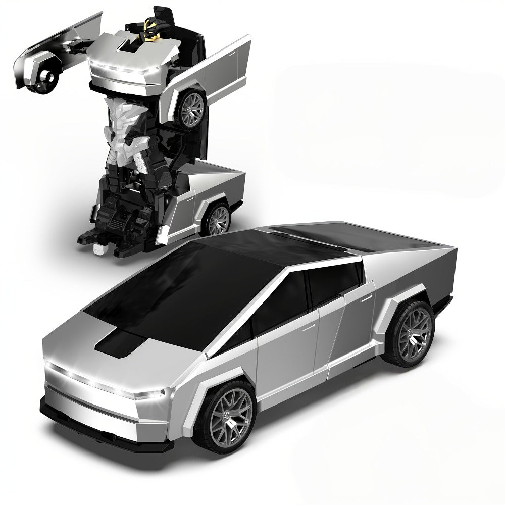 Transforming Robot RC Car, 1:18 Scale, One-Button Transform, LED Lights