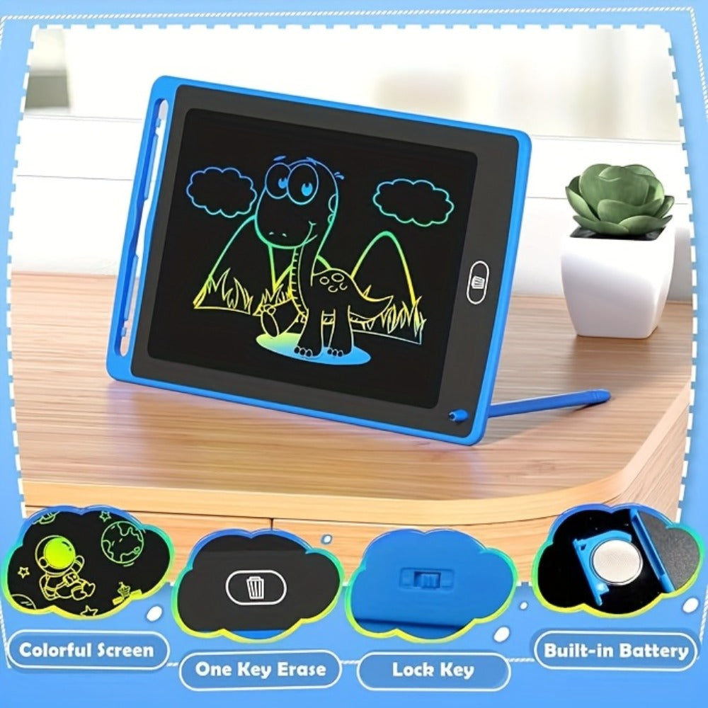 Kids Drawing Tablet 2 Pack 10 Inch Colorful LCD – Reusable Electronic Doodle Pad Educational Learning Toy for Boys & Girls Ages 3-6 | Portable Gift for Home School Travel Blue+Pink