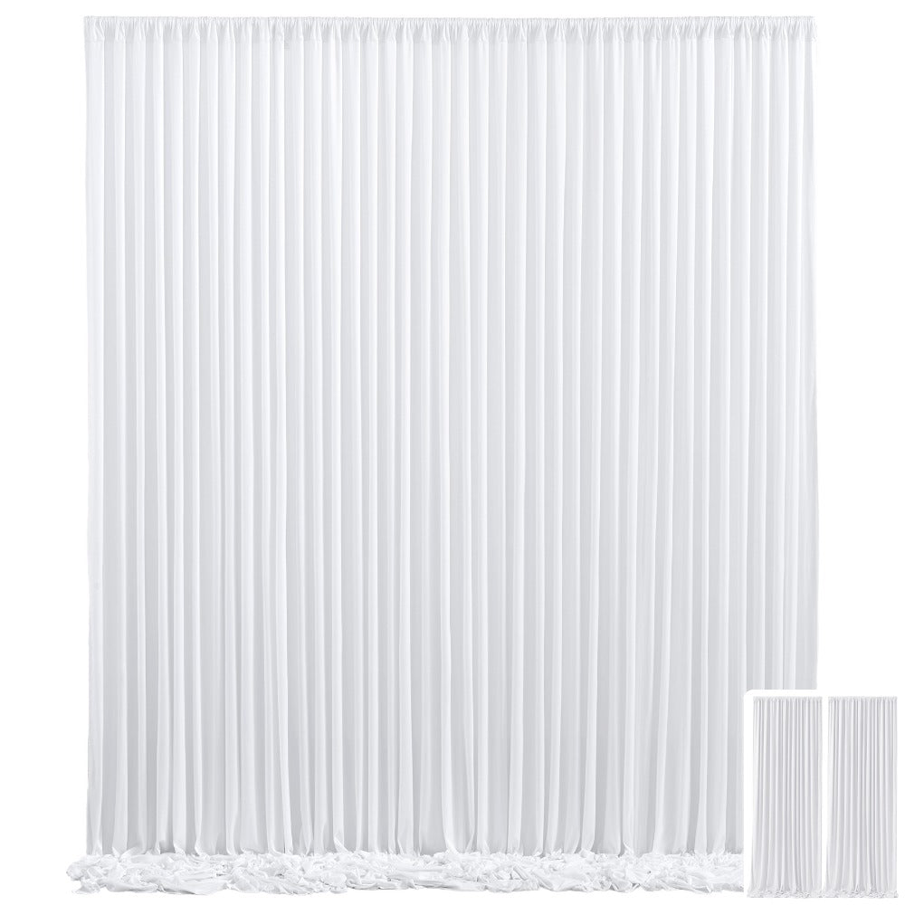 Draped Backdrop Curtains 2-Pack 10x10ft – Luxe Soft Non-Transparent Wrinkle-Free Fabric with Pole Pocket for Wedding, Birthday, Bridal Shower, Graduation, Prom & Holiday Party Decoration