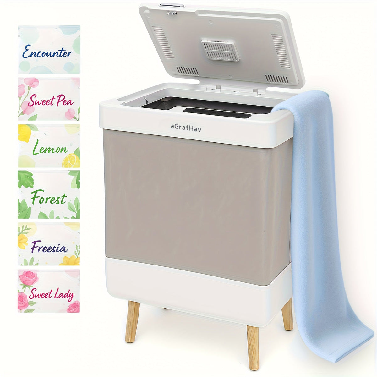 Electric Towel Warmer 35L Large Capacity Foldable Blanket Warmer with Timer & Drying Mode – Fast Heating Towel Bucket for Bathroom, Spa & Salon, Includes 6 Tablets, White