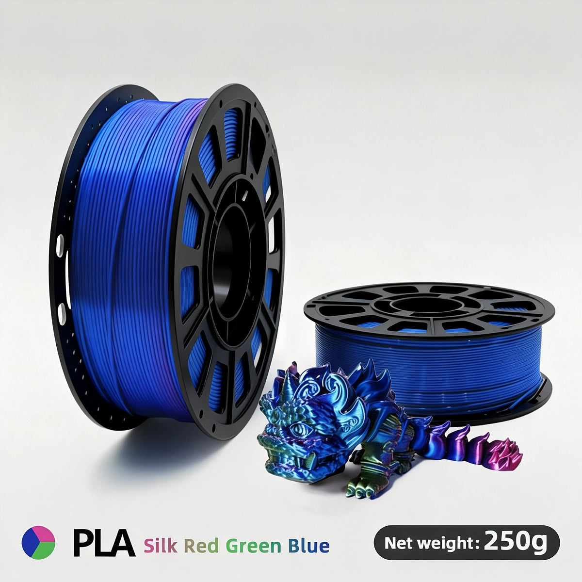 Gradient Rainbow PLA Filament 1.75mm 32 Colors – Shiny Multicolor Fast Color-Changing 250g Spool for FDM 3D Printers | Compatible with Creality Ender 3 Bambu Lab Prusa Anycubic | 3D Printing Filament