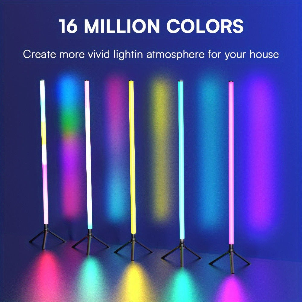 RGB Tube Light with Stand – Smart App & Remote Control, Music Sync Color Changing, Timing, USB Powered for DJ Lighting, Photography, Dance Club, Game Room & Festival (1 or 2 Pack)